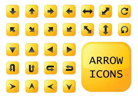 Arrow yellow buttonsのイラスト素材