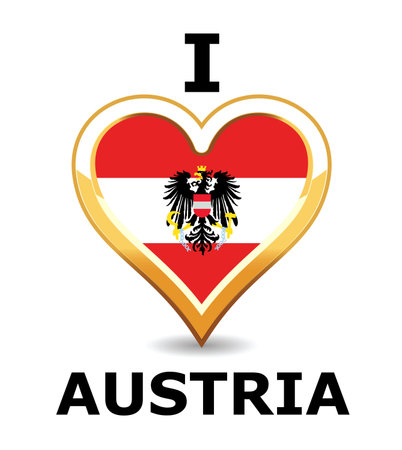 Heart Austria Flagのイラスト素材