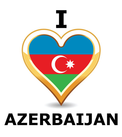 Heart Azerbaijan Flagのイラスト素材