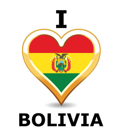 Heart Bolivia Flagのイラスト素材