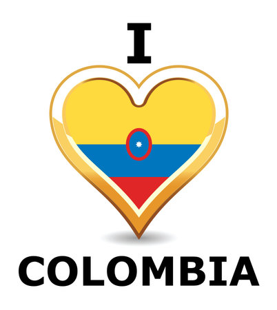 Heart Colombia Flagのイラスト素材