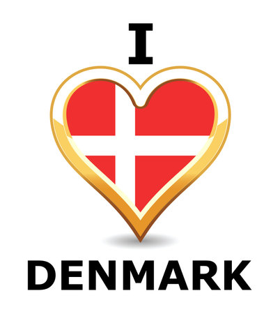 Heart Denmark Flagのイラスト素材