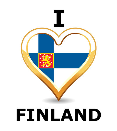 Heart Finland Flagのイラスト素材