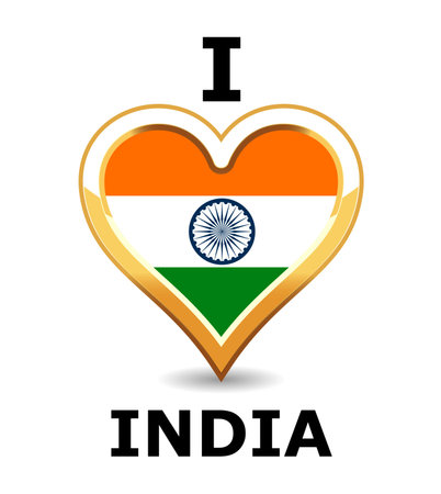 Heart India Flagのイラスト素材