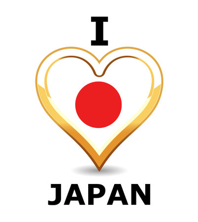 Heart Japan Flagのイラスト素材