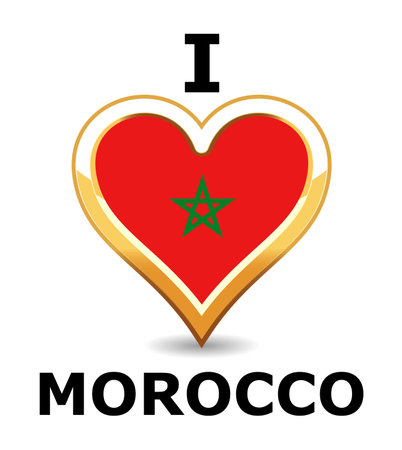Heart Morocco Flagのイラスト素材