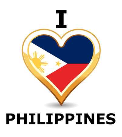 Heart Philippines Flagのイラスト素材