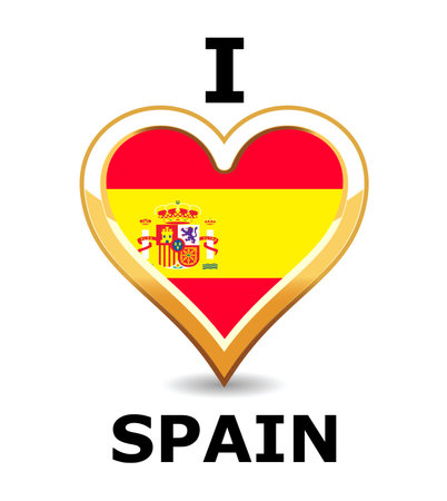 Heart Spain Flagのイラスト素材
