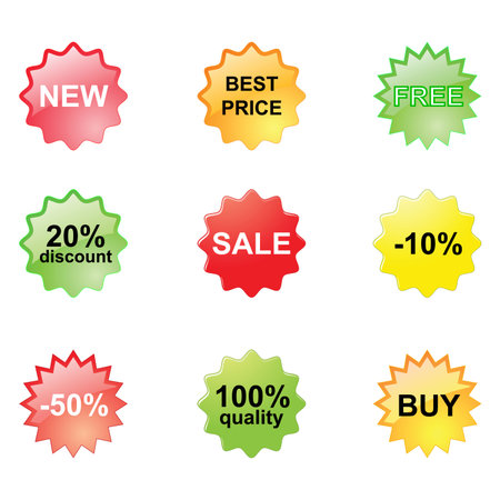Discount stickersのイラスト素材