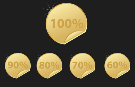 Gold stickersのイラスト素材