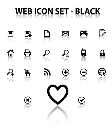 Reflect Web Icon Set (Black)のイラスト素材