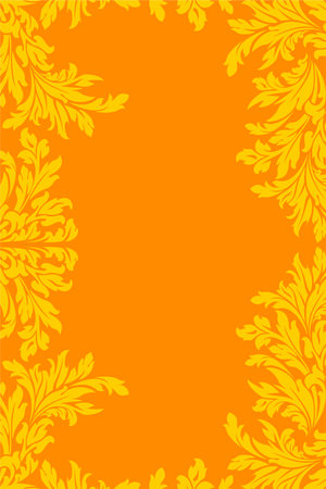 Yellow orange floral frameのイラスト素材