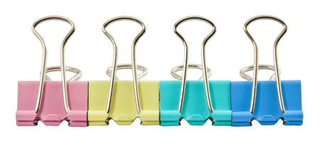 Office Colorful clothespins on a white backgroundの写真素材