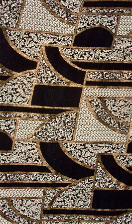 Black tissue pattern with gold. Black fabric pattern with goldの写真素材