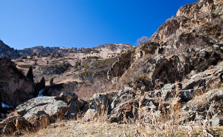 Mountain landscape stone. Stone, rocky terrain.の写真素材