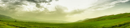 Panoramic mountain landscapeの写真素材