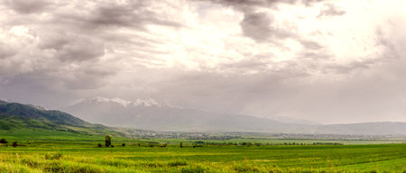 Panoramic mountain landscapeの写真素材