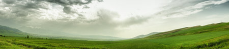 Panoramic mountain landscapeの写真素材