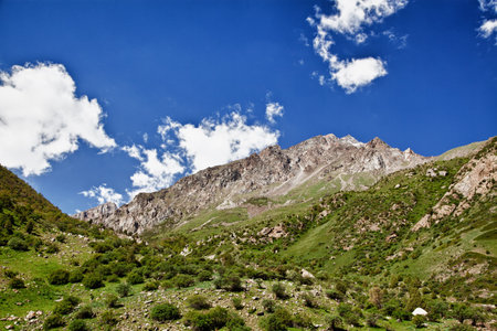 Mountain landscape. Belagorka Gorge, Kyrgyzstanの写真素材