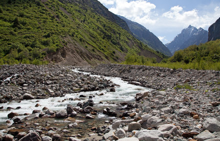 Mountain landscape. Belagorka Gorge, Kyrgyzstanの写真素材