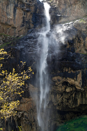 Waterfall Gorge Belagorka. Kyrgyzstan.の写真素材