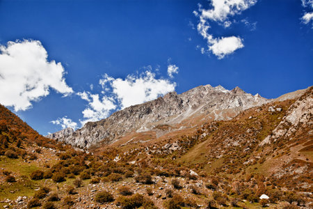 Mountain landscape. Belagorka Gorge, Kyrgyzstanの写真素材