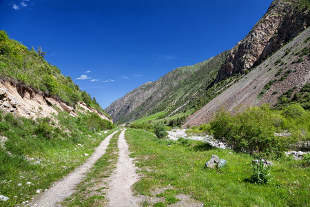 Mountain landscape. Issik-Ata Gorge, Kyrgyzstanの写真素材