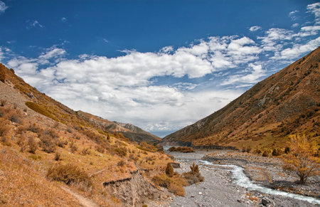 Mountain landscape. Issik-Ata Gorge, Kyrgyzstanの写真素材
