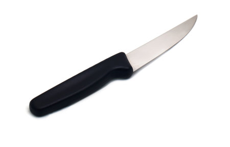 Kitchen knife on a white backgroundの写真素材