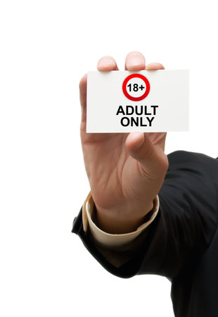 Card adult only with signの写真素材