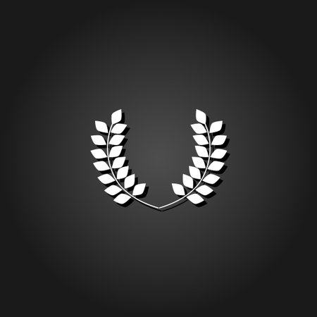 Laurel Wreaths icon flat. Simple White pictogram on black background with shadow. Vector illustration symbolのイラスト素材