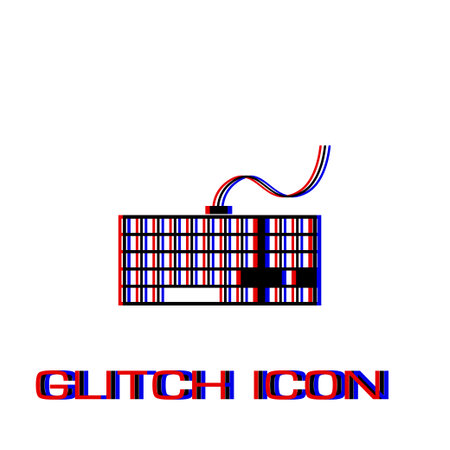 Keyboard icon flat. Simple pictogram - Glitch effect. Vector illustration symbolのイラスト素材