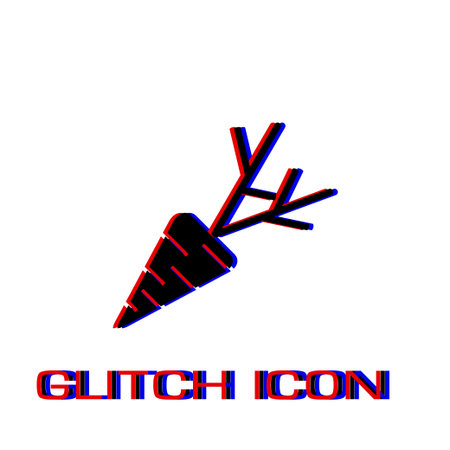 Carrot icon flat. Simple pictogram - Glitch effect. Vector illustration symbolのイラスト素材