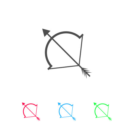 Cupid bow icon flat. Color pictogram on white background. Vector illustration symbol and bonus iconsのイラスト素材