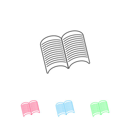 Open book icon flat. Color pictogram on white background. Vector illustration symbol and bonus iconsのイラスト素材