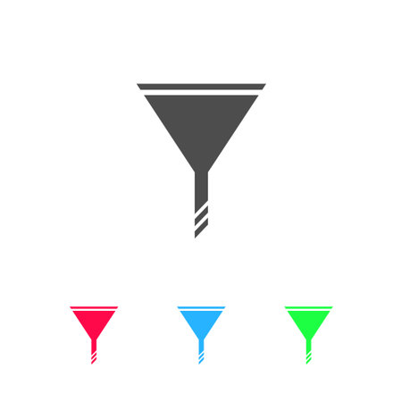 Funnel icon flat. Color pictogram on white background. Vector illustration symbol and bonus iconsのイラスト素材