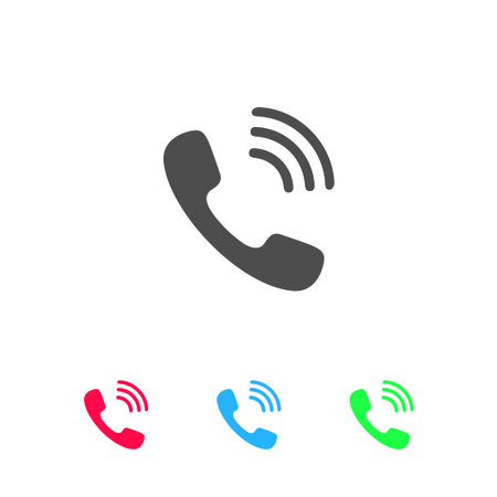 Phone icon flat. Color pictogram on white background. Vector illustration symbol and bonus iconsのイラスト素材