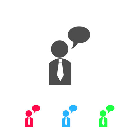 Dialog icon flat. Color pictogram on white background. Vector illustration symbol and bonus iconsのイラスト素材