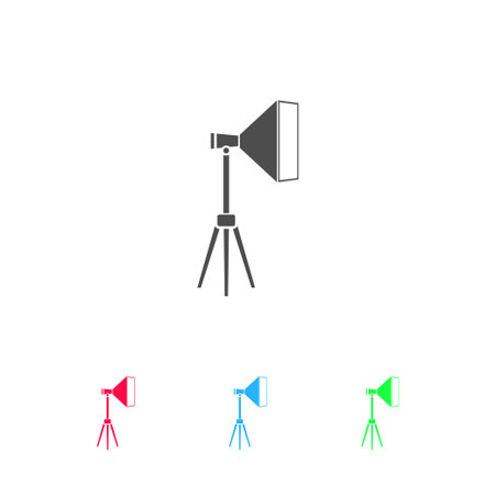 Studio lighting icon flat. Color pictogram on white background. Vector illustration symbol and bonus iconsのイラスト素材