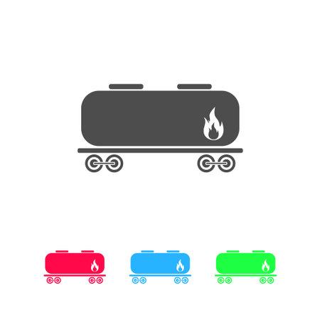 Railroad tank icon flat. Color pictogram on white background. Vector illustration symbol and bonus iconsのイラスト素材