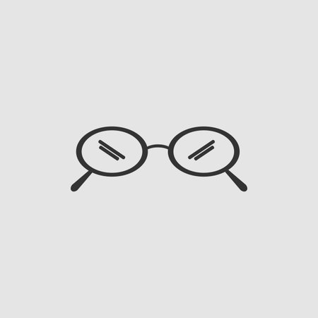 Glasses icon flat. Black pictogram on grey background. Vector illustration symbolのイラスト素材
