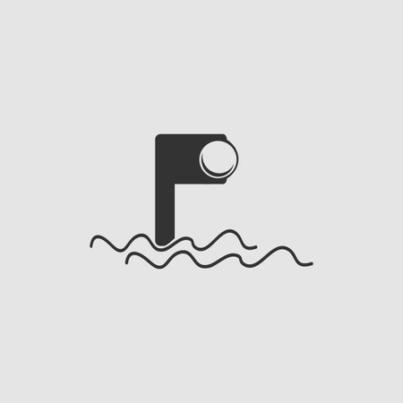 Periscope icon flat. Black pictogram on grey background. Vector illustration symbolのイラスト素材