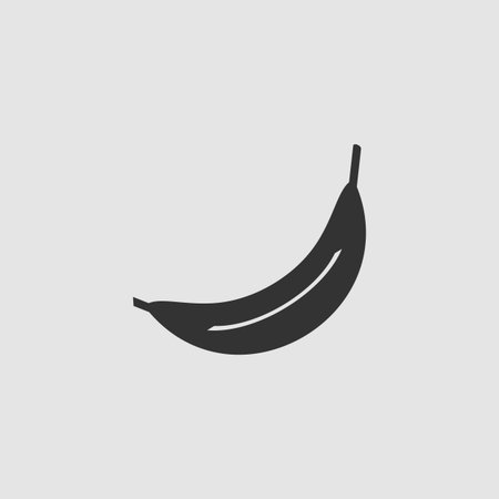 Banana icon flat. Black pictogram on grey background. Vector illustration symbolのイラスト素材