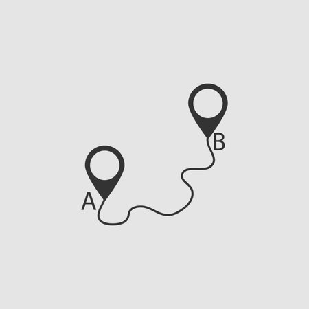 Map GPS icon flat. Black pictogram on grey background. Vector illustration symbolのイラスト素材