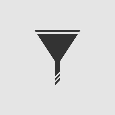 Funnel icon flat. Black pictogram on grey background. Vector illustration symbolのイラスト素材