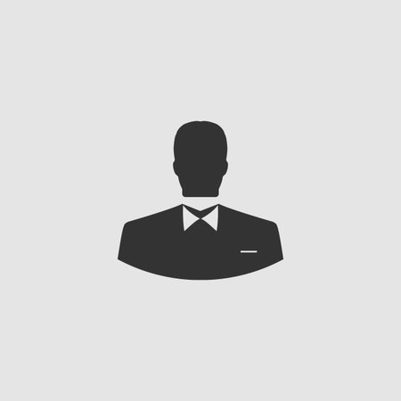 User Person icon flat. Black pictogram on grey background. Vector illustration symbolのイラスト素材