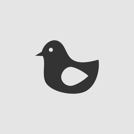 Bird icon flat. Black pictogram on grey background. Vector illustration symbolのイラスト素材