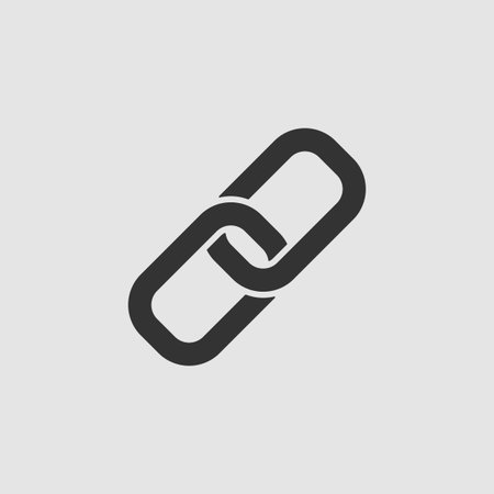 Chain icon flat. Black pictogram on grey background. Vector illustration symbolのイラスト素材