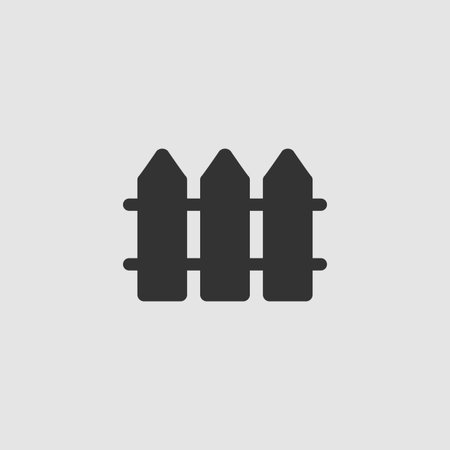 Fence icon flat. Black pictogram on grey background. Vector illustration symbolのイラスト素材