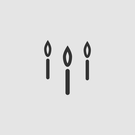 Candle icon flat. Black pictogram on grey background. Vector illustration symbolのイラスト素材